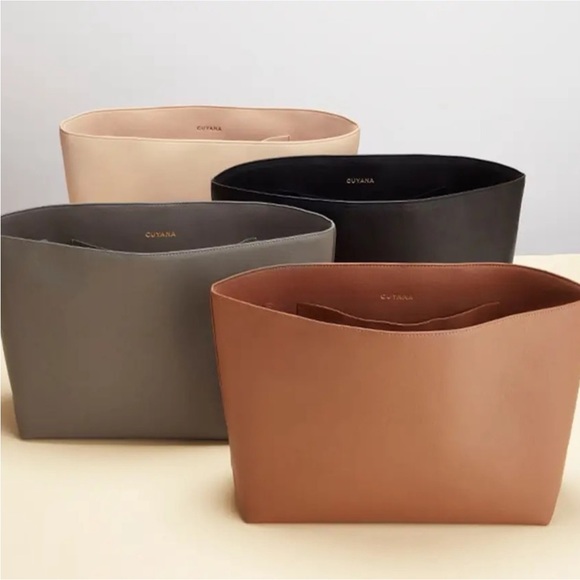 Cuyana Handbags - Cuyana Tote Bag Structured Organizer Insert in Taupe Color